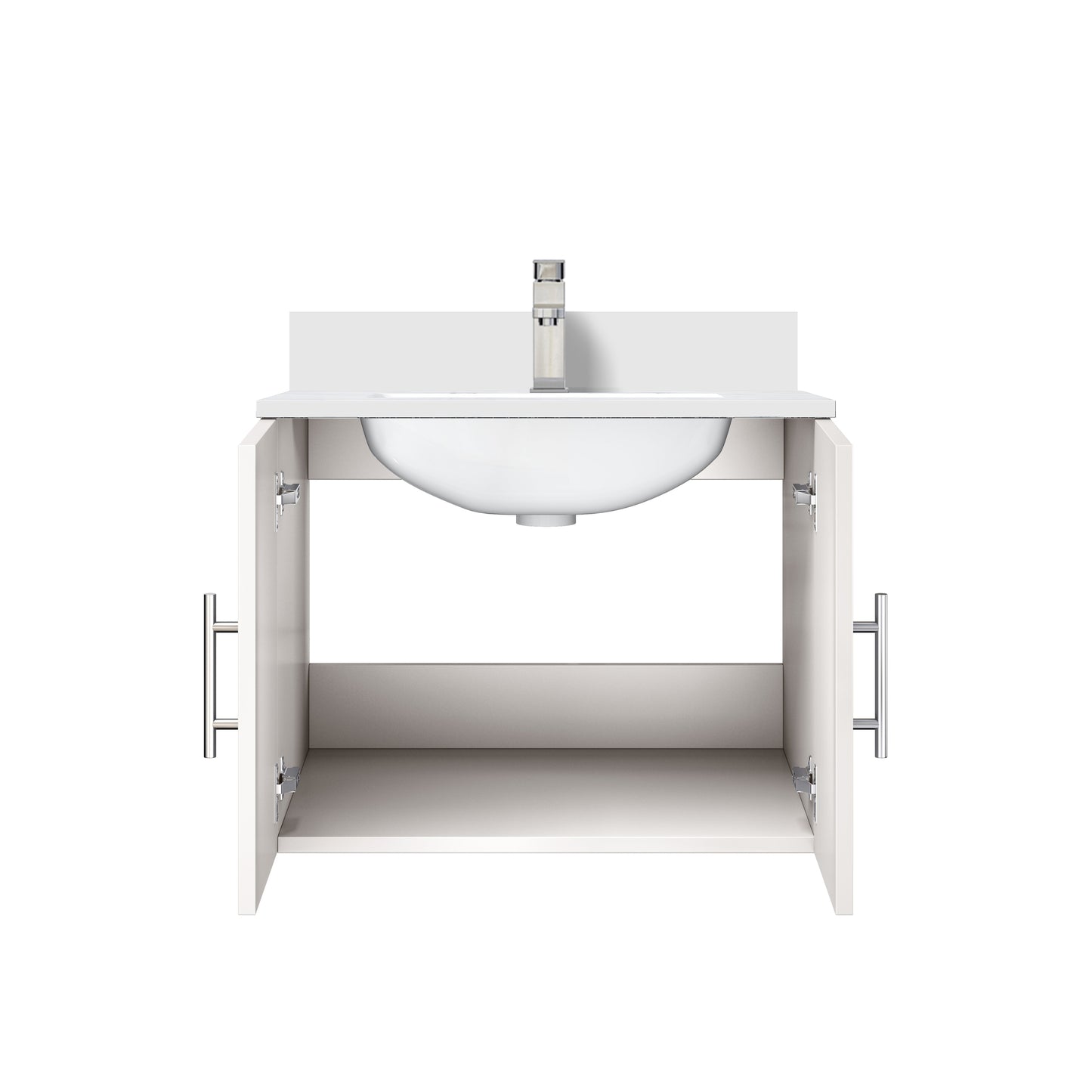 Geneva 24 in. W x 22 in. D Glossy White Bath Vanity