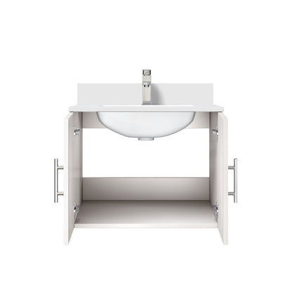 Geneva 24 in. W x 22 in. D Glossy White Bath Vanity