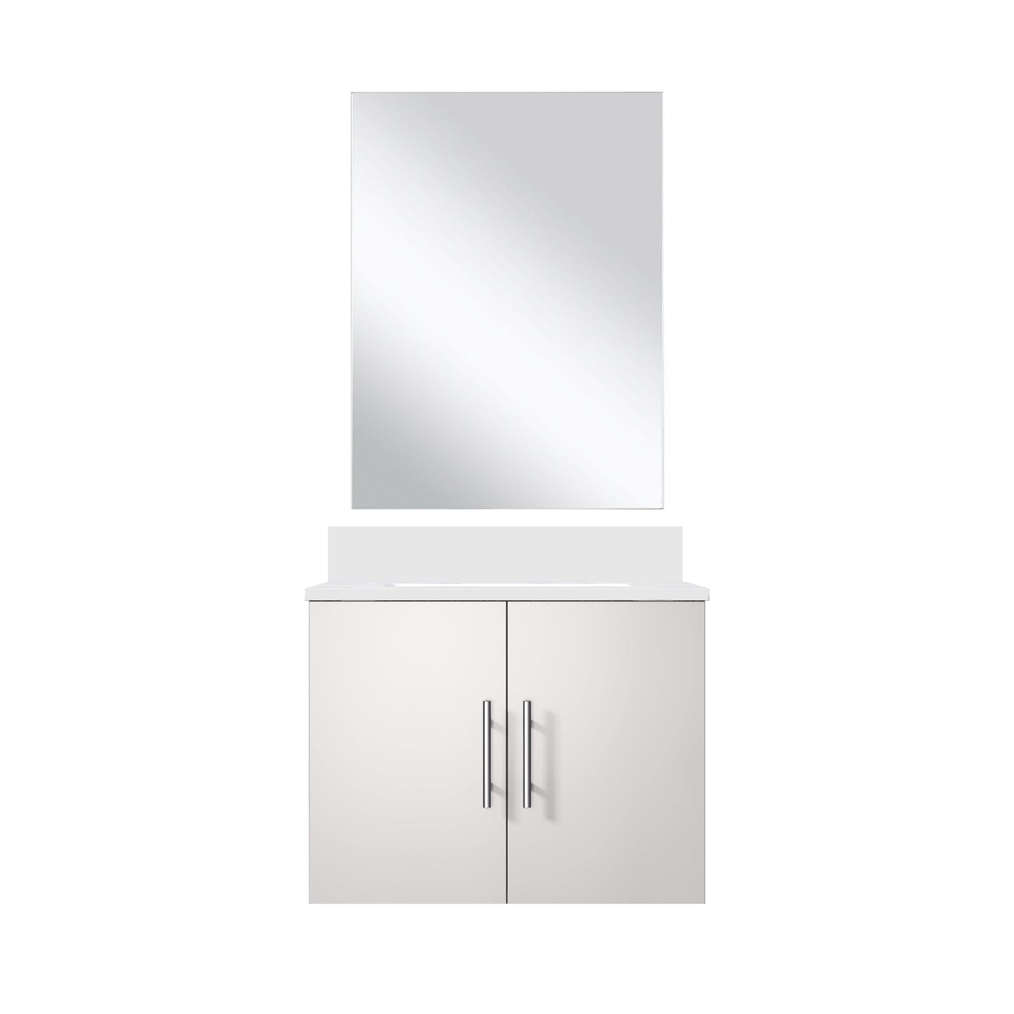 Geneva 24 in W x  in D Glossy White Single Bath Vanity