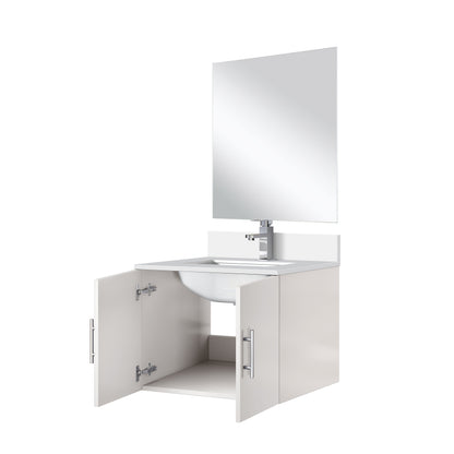 Geneva 24 in W x  in D Glossy White Single Bath Vanity