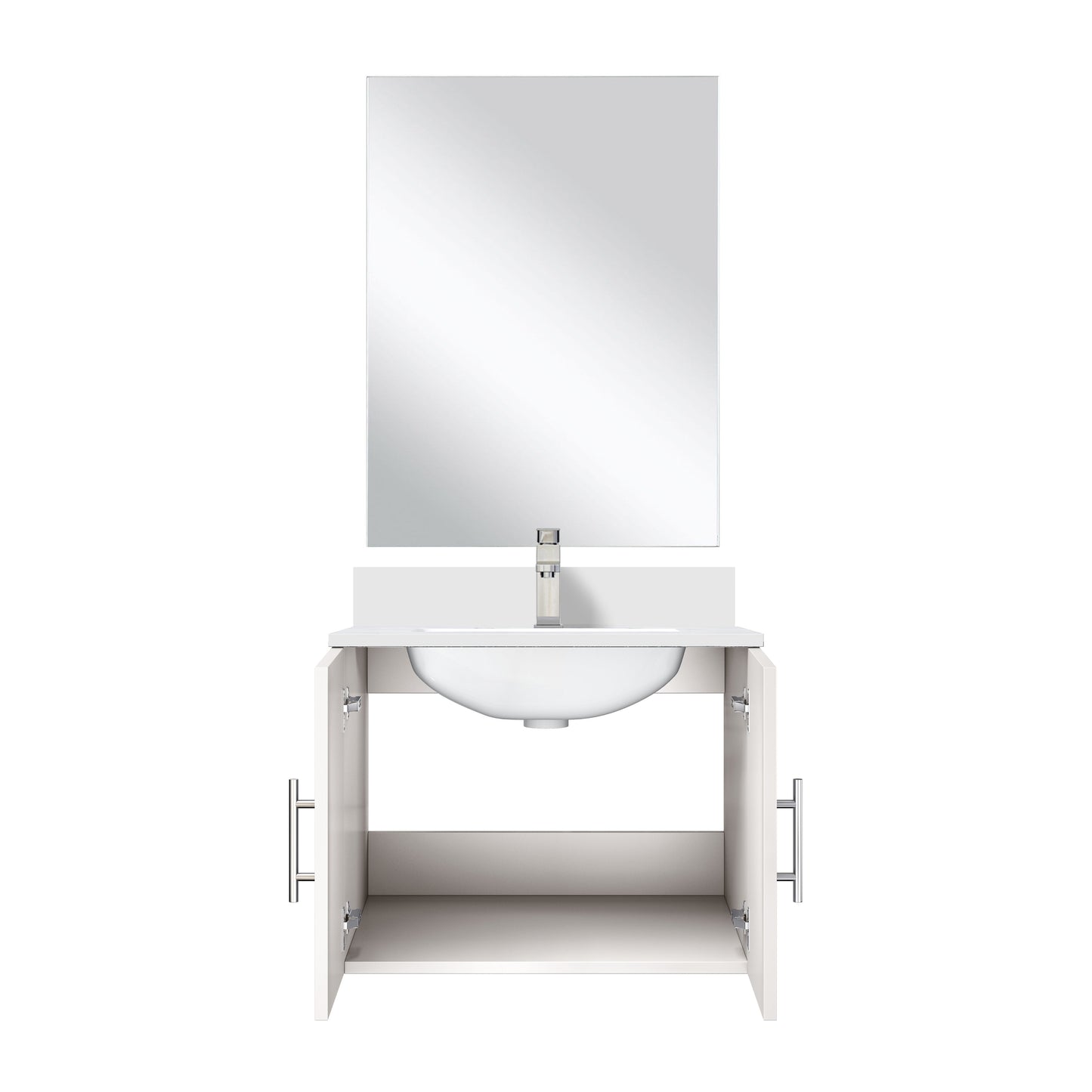 Geneva 24 in W x  in D Glossy White Single Bath Vanity