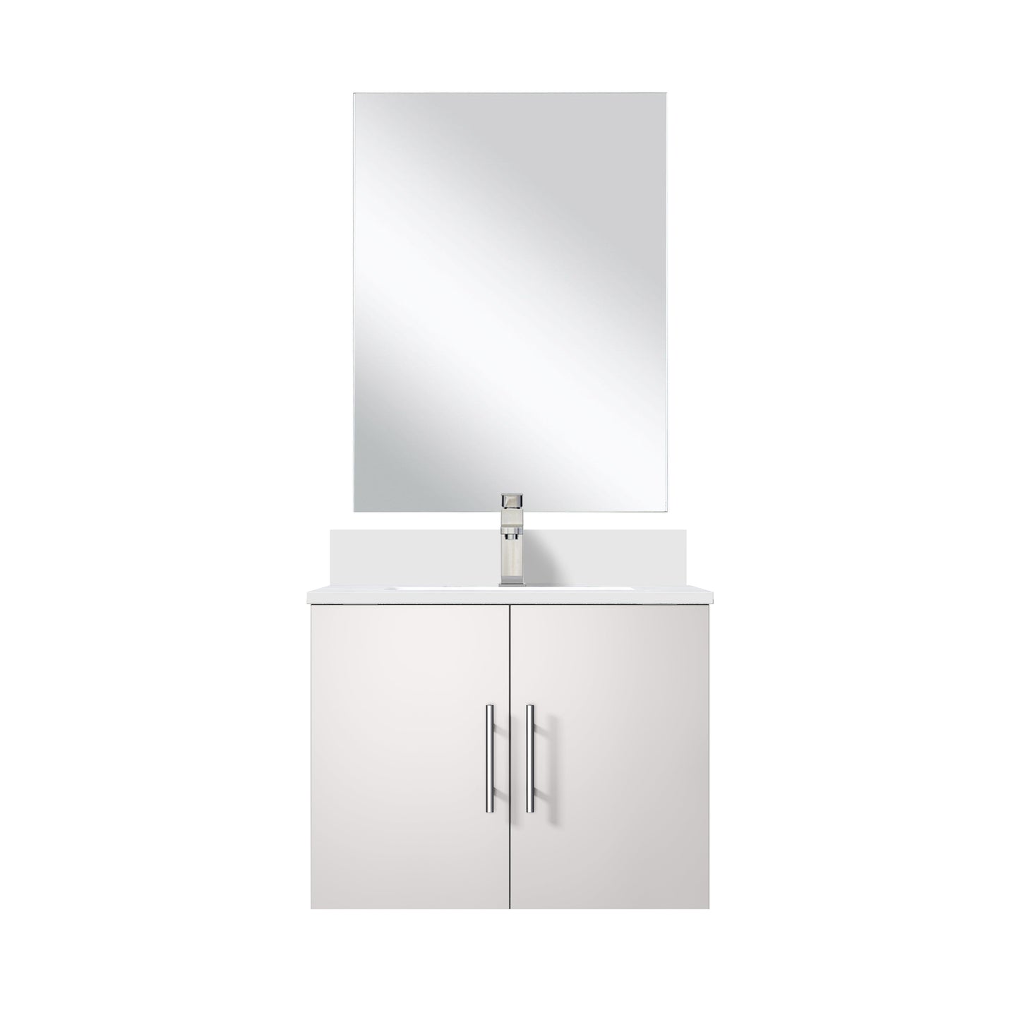 Geneva 24 in W x  in D Glossy White Single Bath Vanity