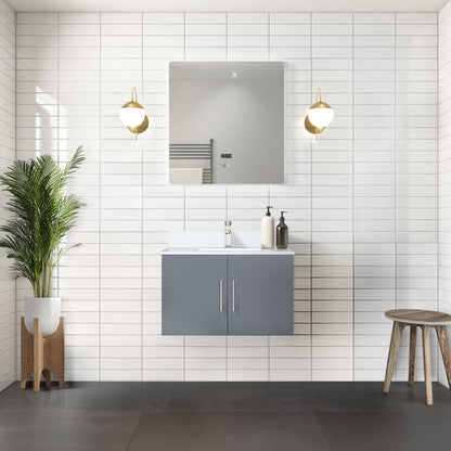 Geneva 30 in. W x 22 in. D Dark Grey Bath Vanity