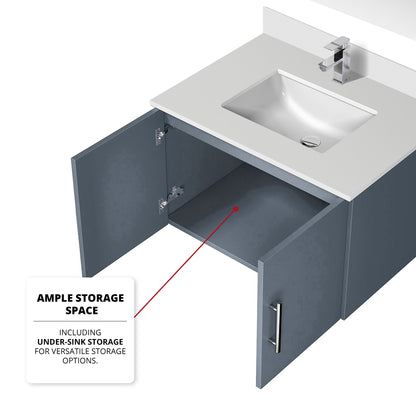Geneva 30 in. W x 22 in. D Dark Grey Bath Vanity