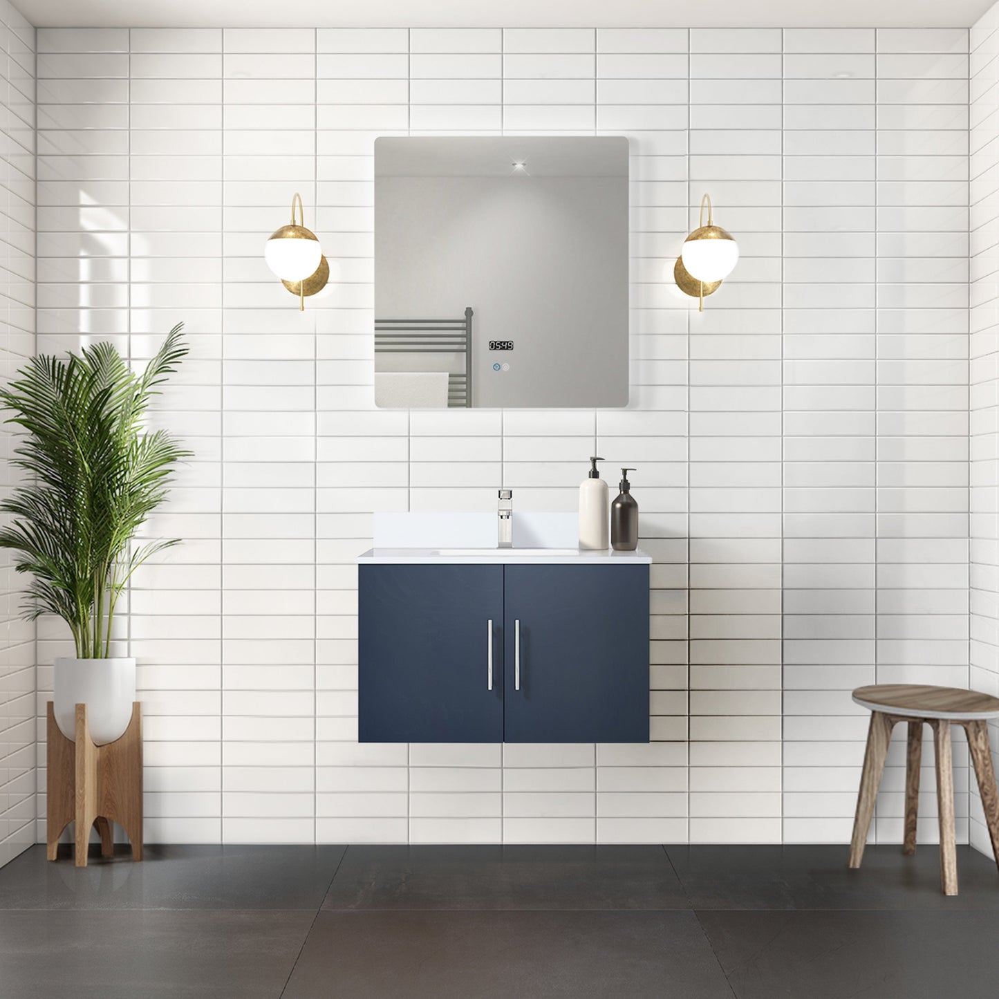 Geneva 30 in. W x 22 in. D Navy Blue Bath Vanity