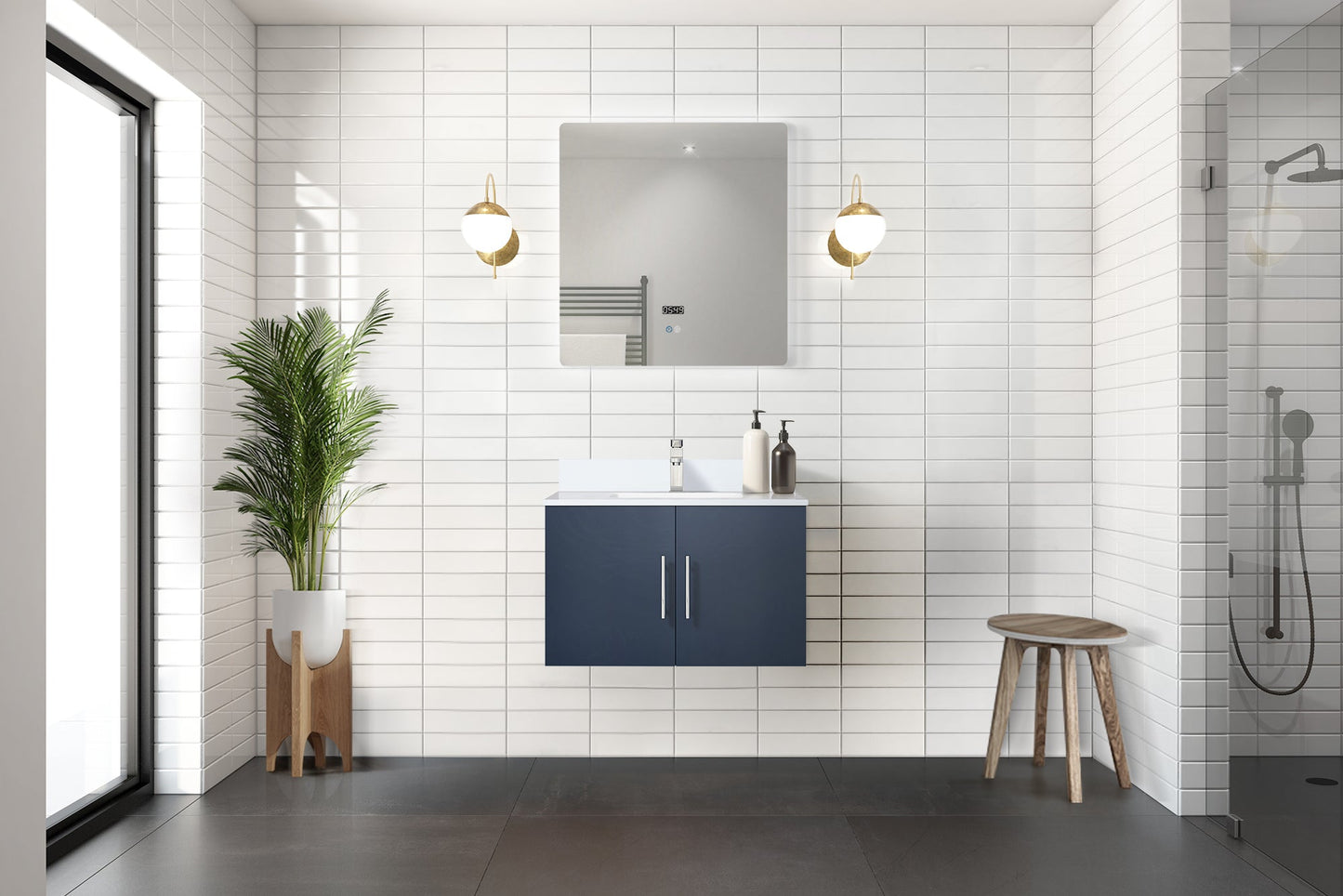 Geneva 30 in. W x 22 in. D Navy Blue Bath Vanity