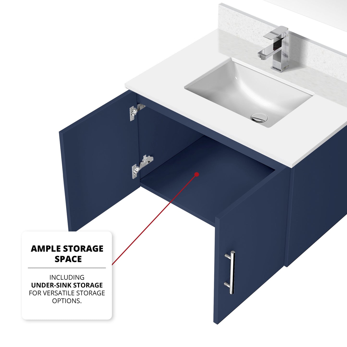 Geneva 30 in. W x 22 in. D Navy Blue Bath Vanity