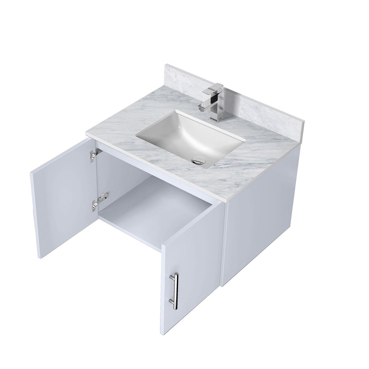 Geneva 30 in. W x 22 in. D Glossy White Bath Vanity