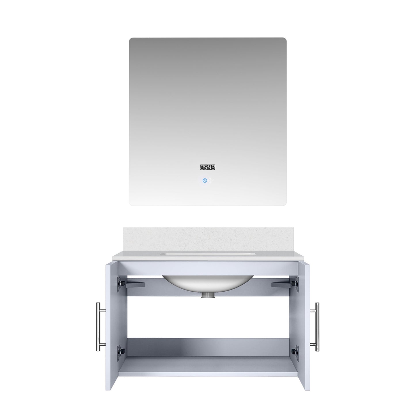 Geneva 30 in. W x 22 in. D Glossy White Bath Vanity