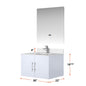 Geneva 30 in. W x 22 in. D Glossy White Bath Vanity