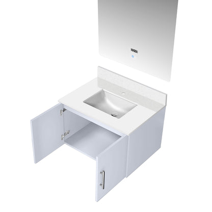 Geneva 30 in. W x 22 in. D Glossy White Bath Vanity