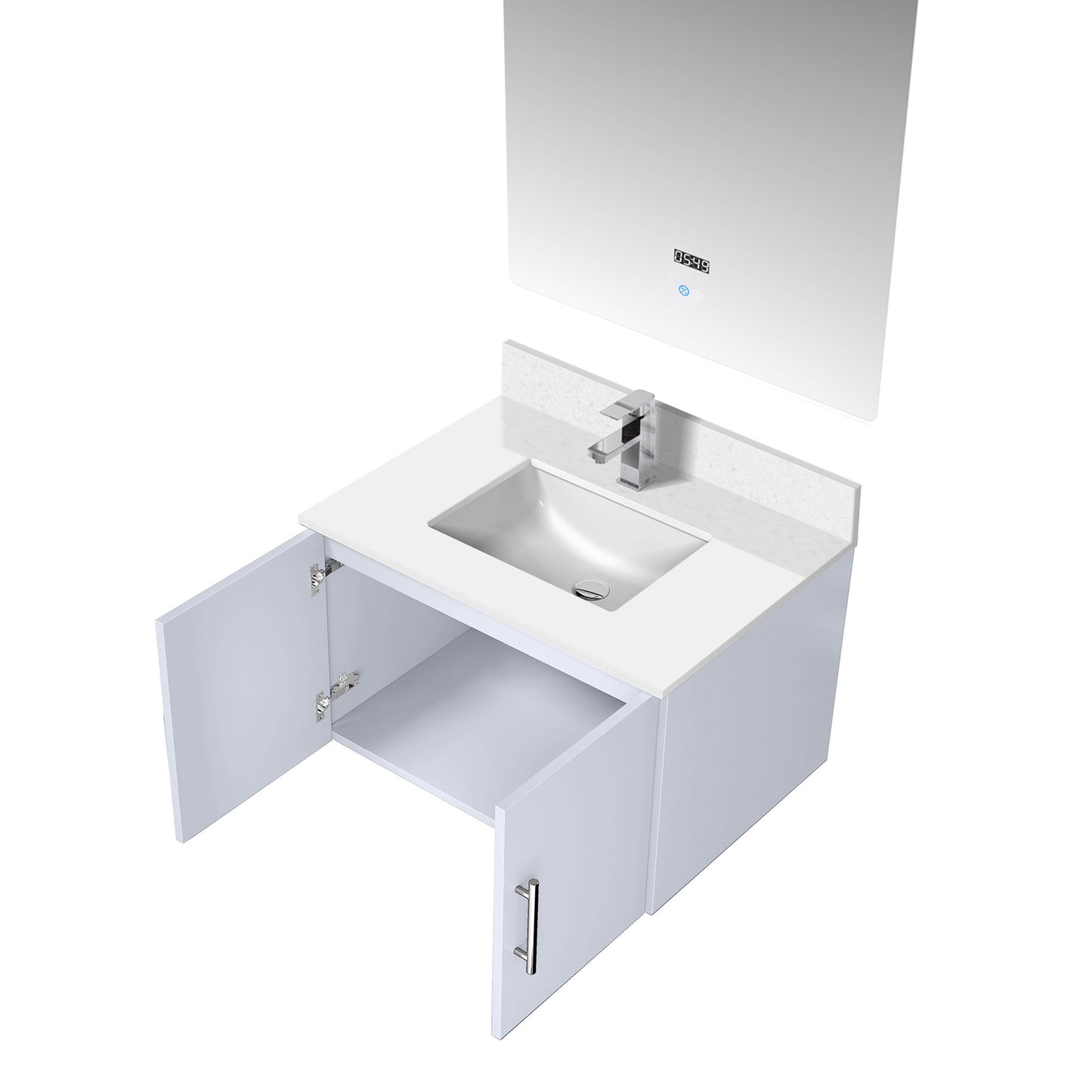 Geneva 30 in. W x 22 in. D Glossy White Bath Vanity