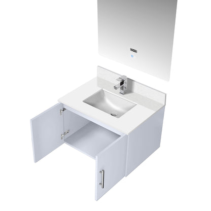 Geneva 30 in. W x 22 in. D Glossy White Bath Vanity