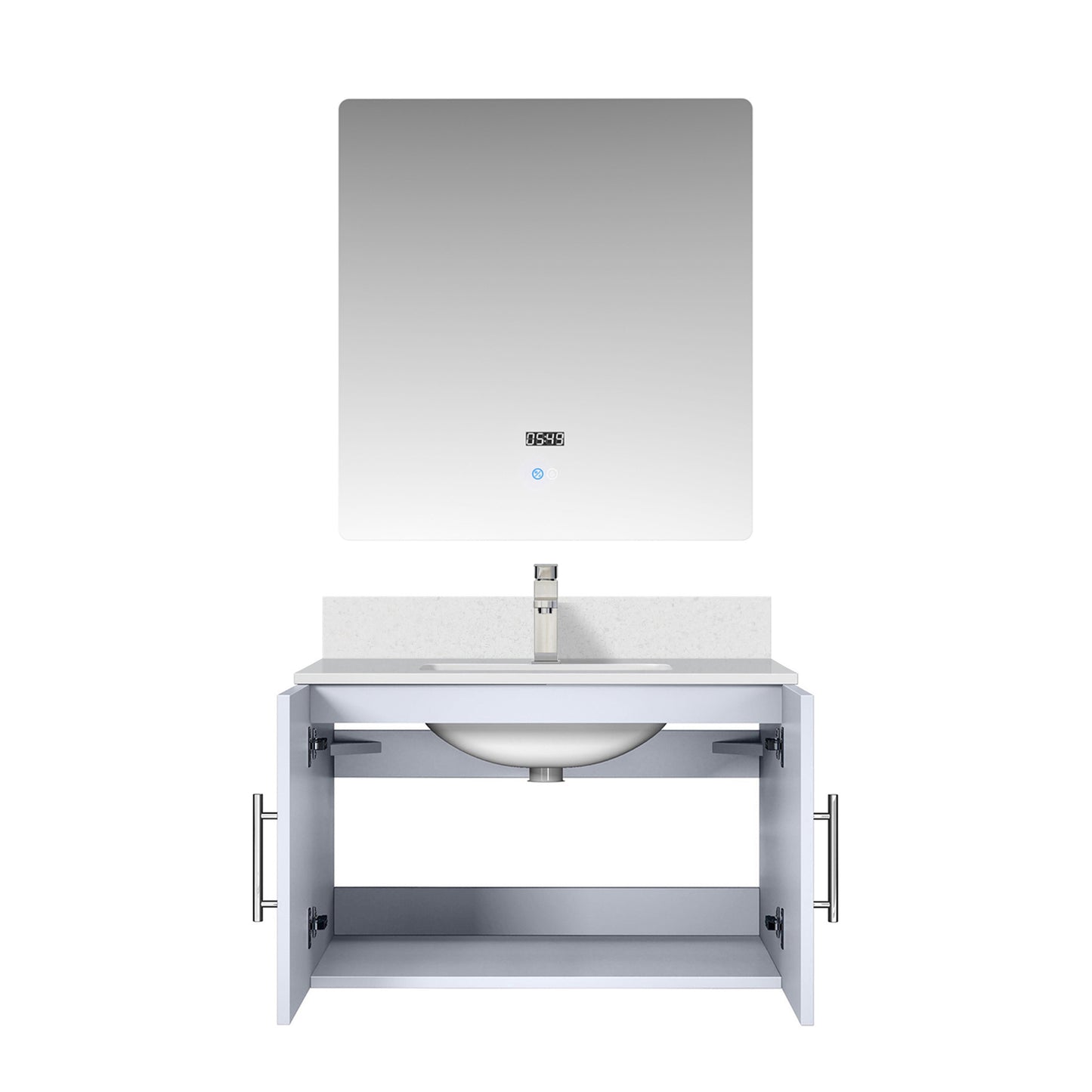 Geneva 30 in. W x 22 in. D Glossy White Bath Vanity