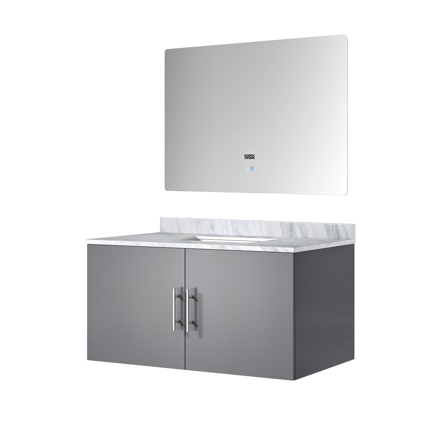 Geneva 36 in. W x 22 in. D Dark Grey Bath Vanity