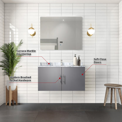 Geneva 36 in. W x 22 in. D Dark Grey Bath Vanity