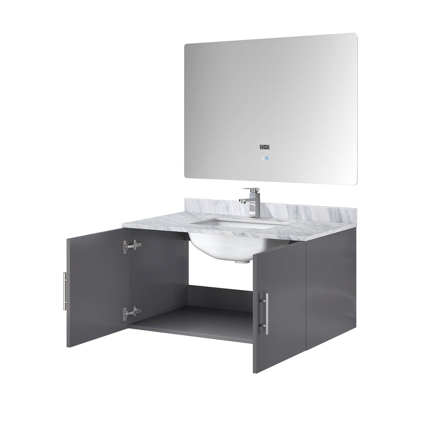Geneva 36 in. W x 22 in. D Dark Grey Bath Vanity