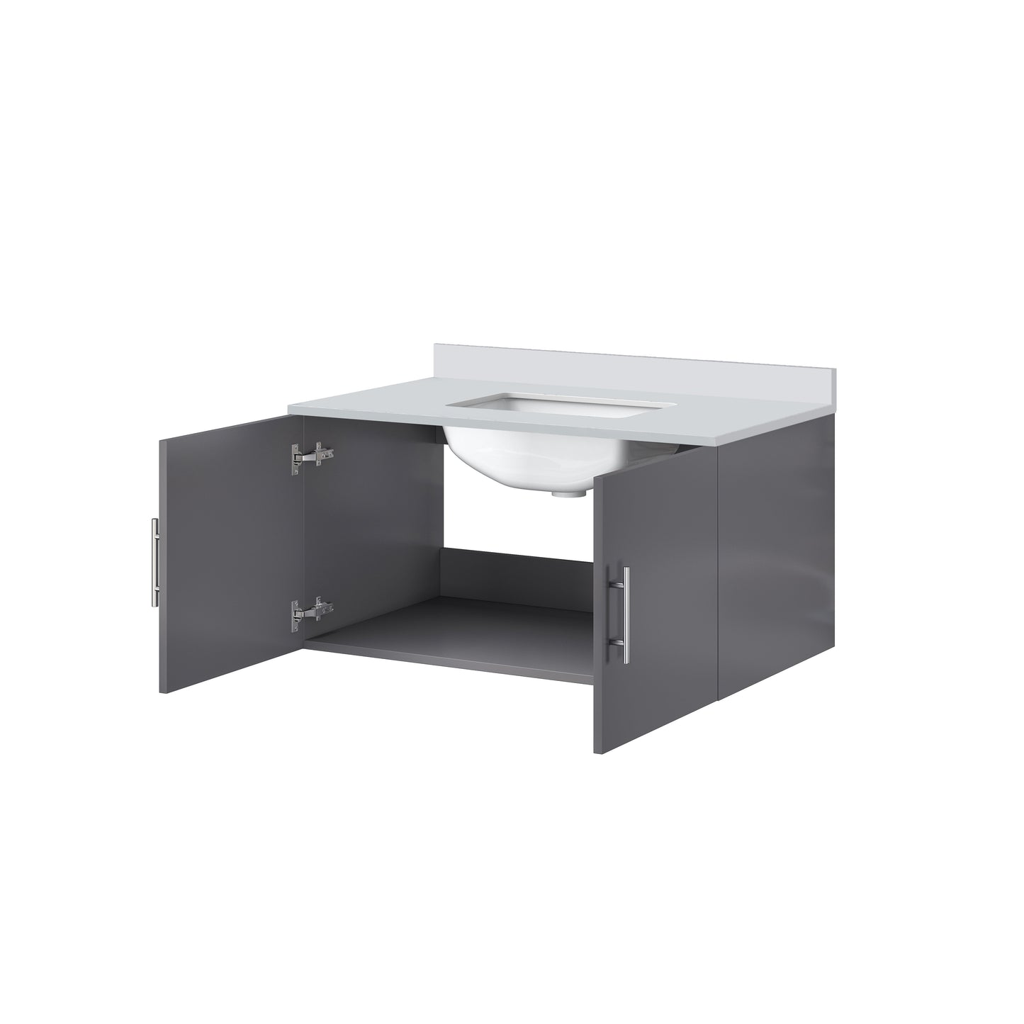 Geneva 36 in. W x 22 in. D Dark Grey Bath Vanity
