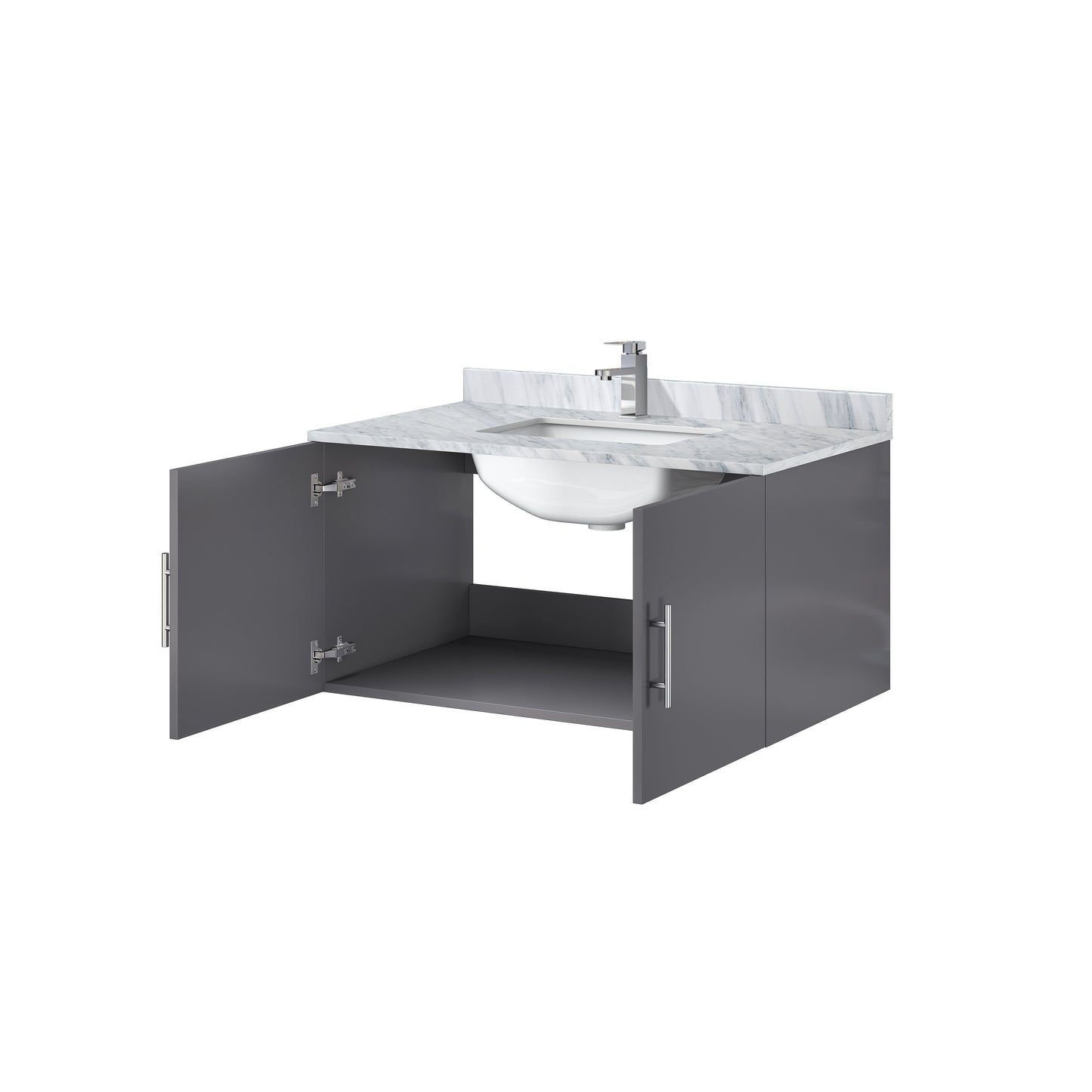 Geneva 36 in. W x 22 in. D Dark Grey Bath Vanity