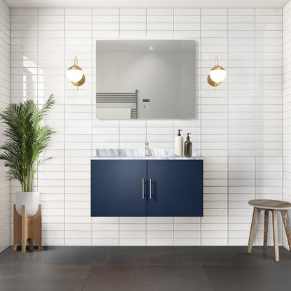 Geneva 36 in. W x 22 in. D Navy Blue Bath Vanity