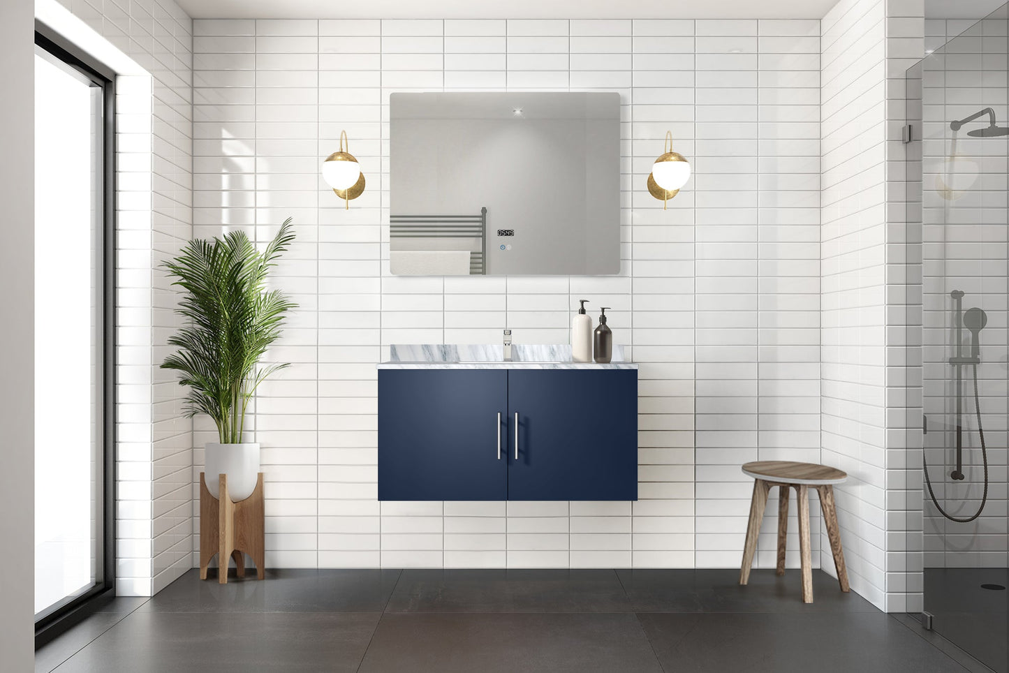 Geneva 36 in. W x 22 in. D Navy Blue Bath Vanity