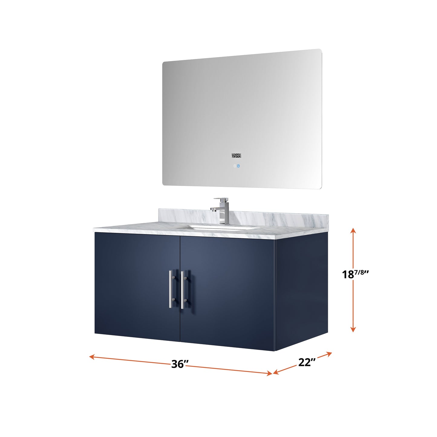 Geneva 36 in. W x 22 in. D Navy Blue Bath Vanity
