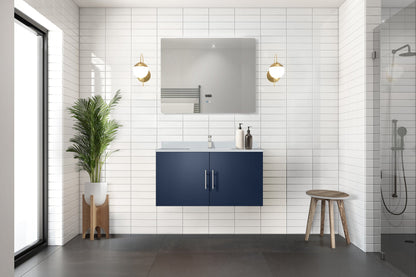 Geneva 36 in. W x 22 in. D Navy Blue Bath Vanity