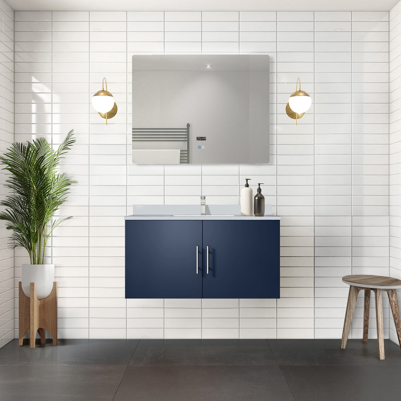 Geneva 36 in. W x 22 in. D Navy Blue Bath Vanity