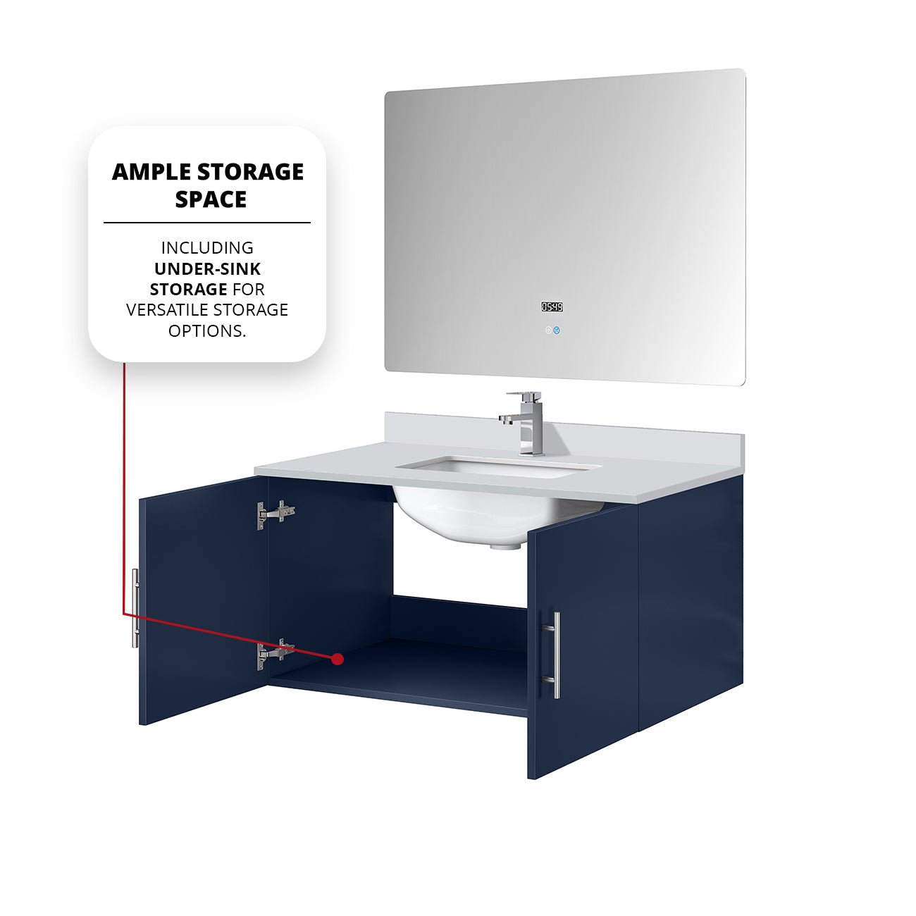Geneva 36 in. W x 22 in. D Navy Blue Bath Vanity