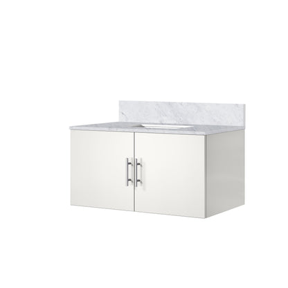 Geneva 36 in. W x 22 in. D Glossy White Bath Vanity