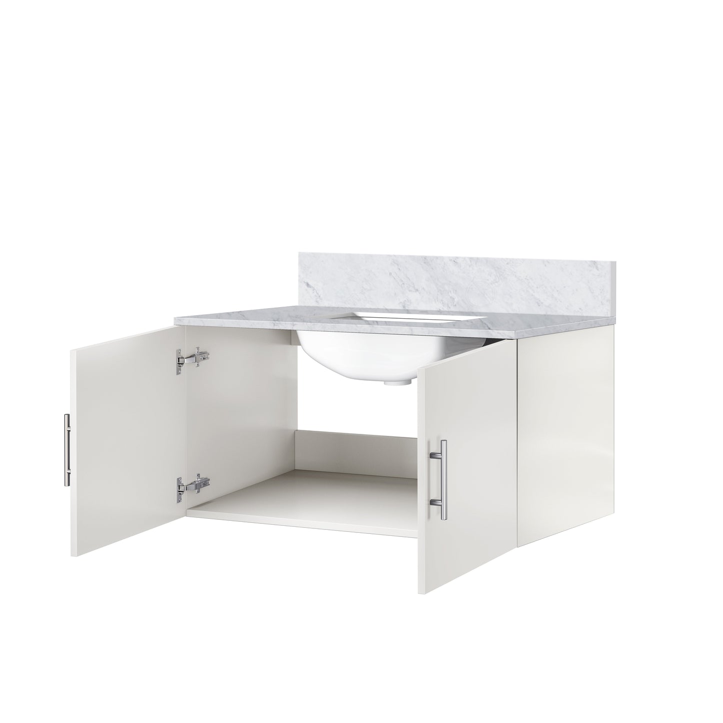 Geneva 36 in. W x 22 in. D Glossy White Bath Vanity