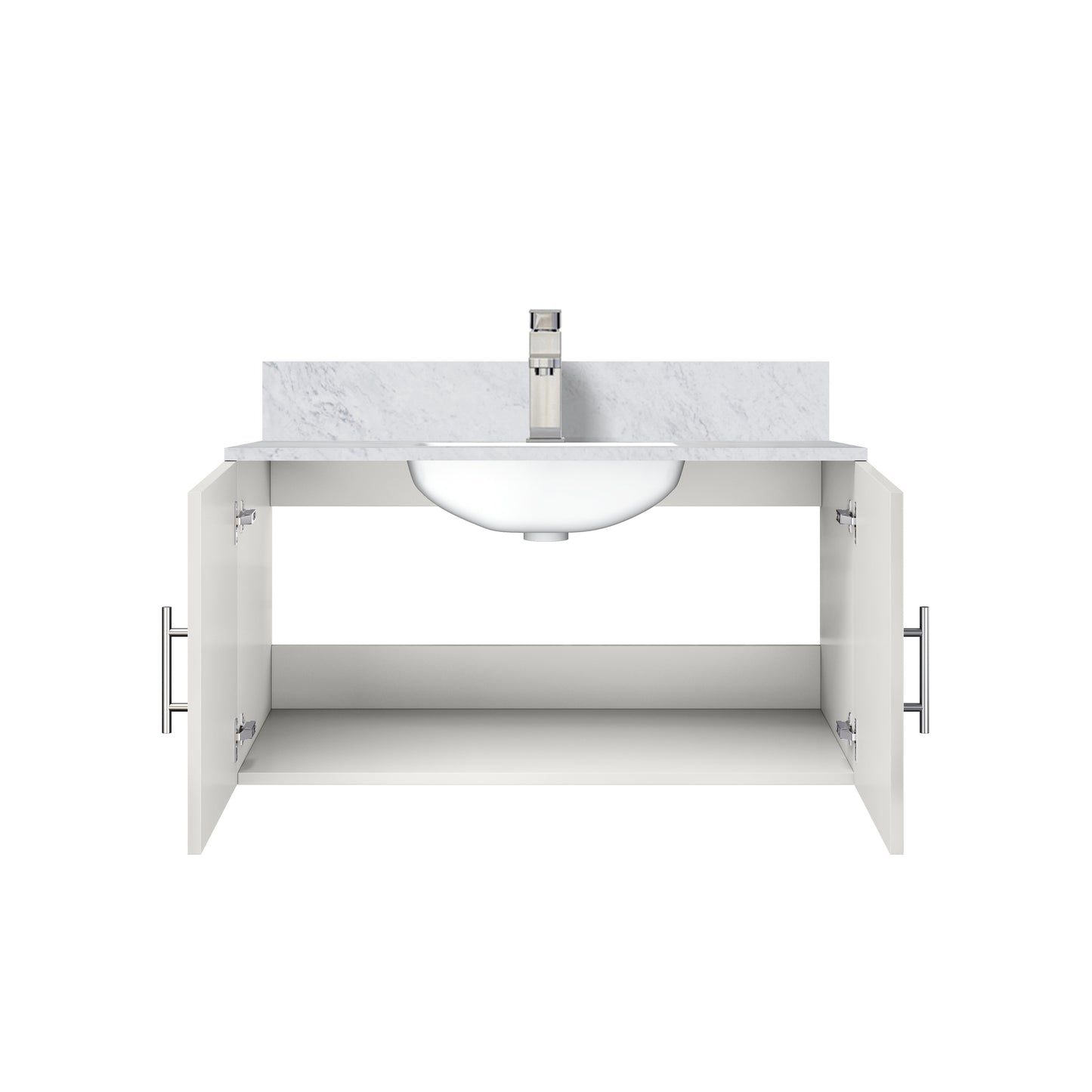 Geneva 36 in. W x 22 in. D Glossy White Bath Vanity