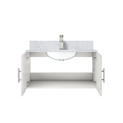 Geneva 36 in. W x 22 in. D Glossy White Bath Vanity