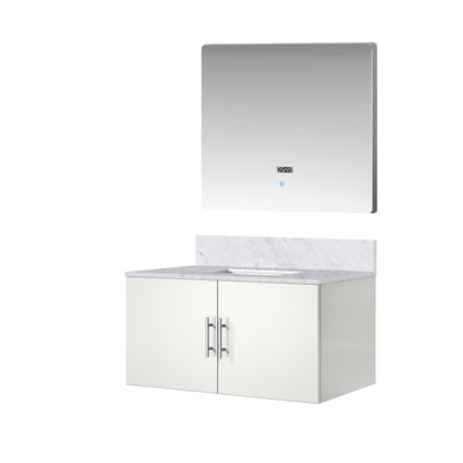 Geneva 36 in. W x 22 in. D Glossy White Bath Vanity