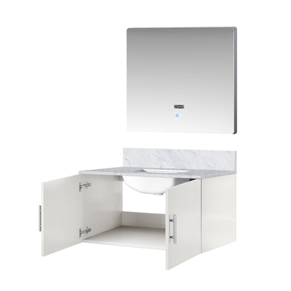 Geneva 36 in. W x 22 in. D Glossy White Bath Vanity