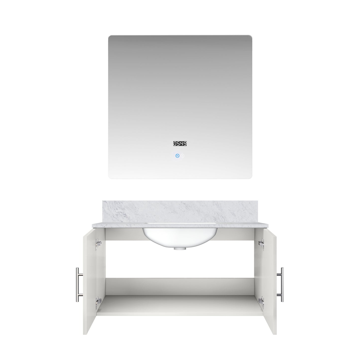 Geneva 36 in. W x 22 in. D Glossy White Bath Vanity