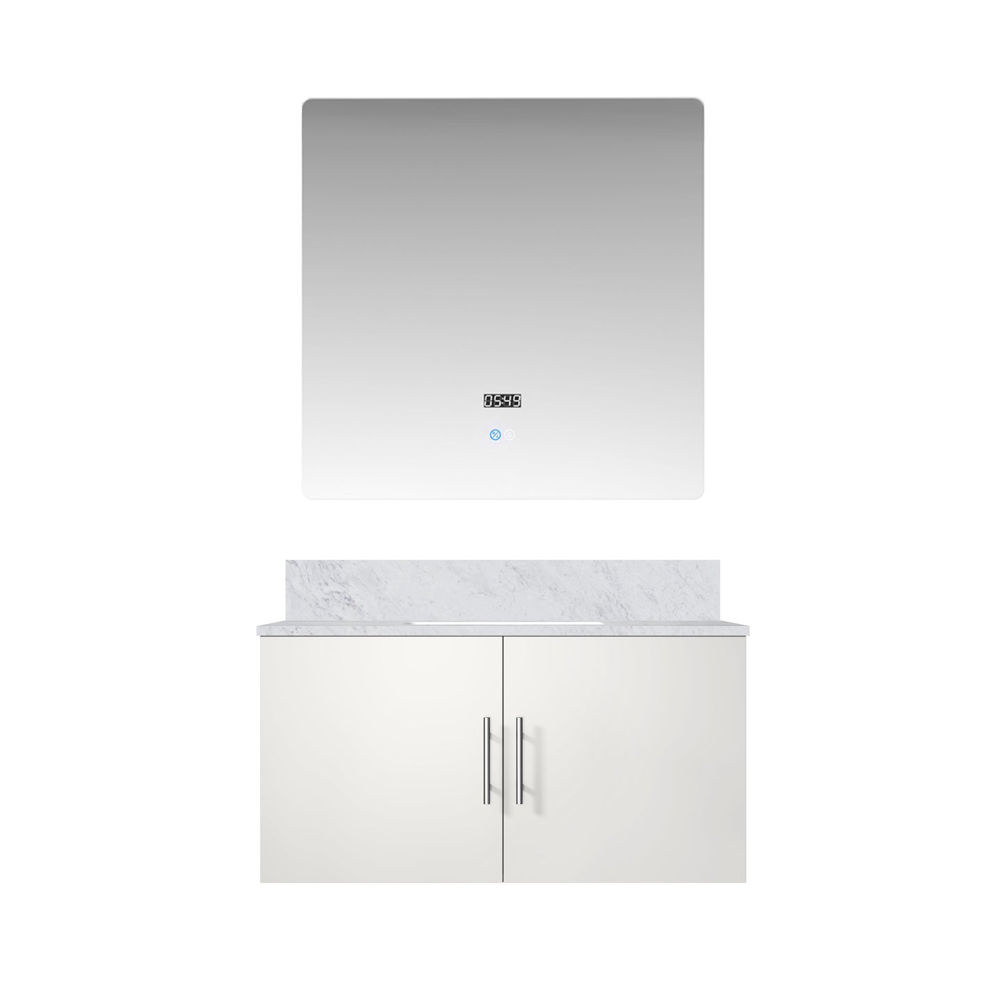 Geneva 36 in. W x 22 in. D Glossy White Bath Vanity