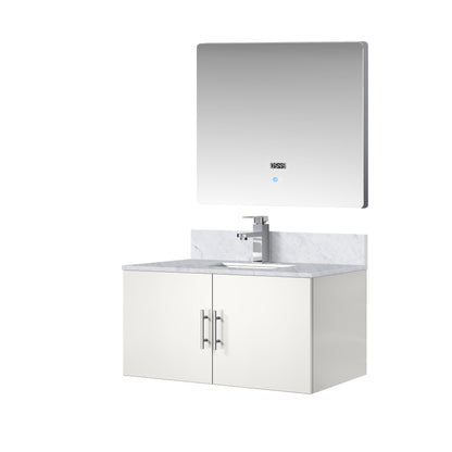 Geneva 36 in. W x 22 in. D Glossy White Bath Vanity