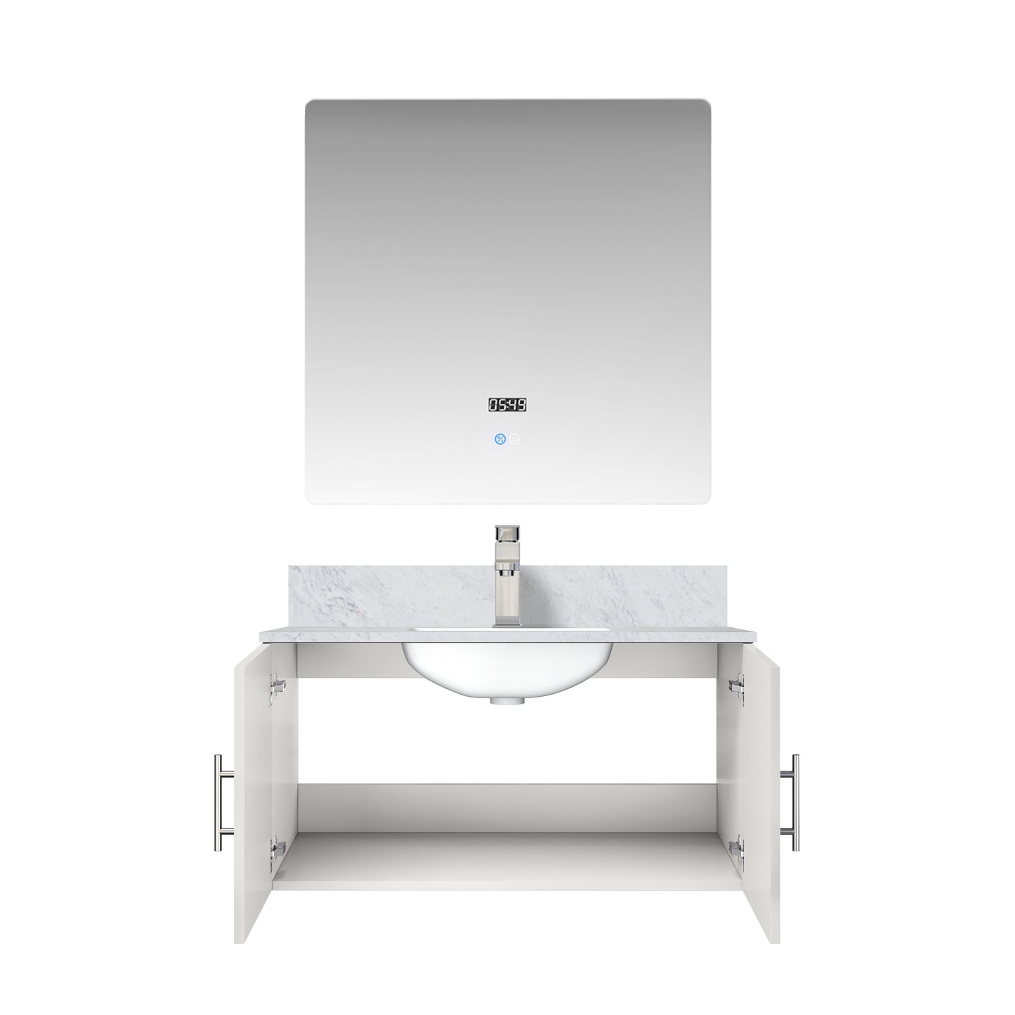 Geneva 36 in. W x 22 in. D Glossy White Bath Vanity