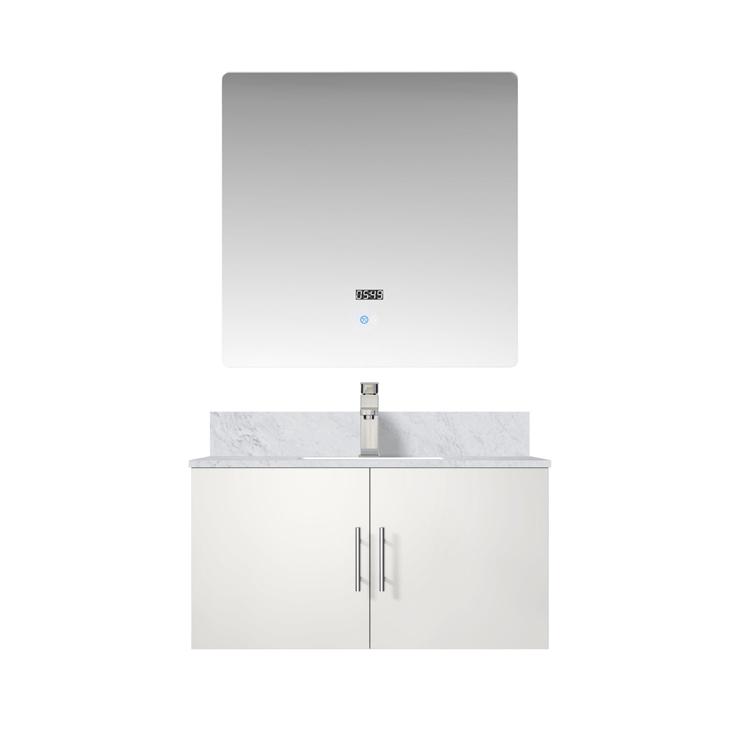 Geneva 36 in. W x 22 in. D Glossy White Bath Vanity