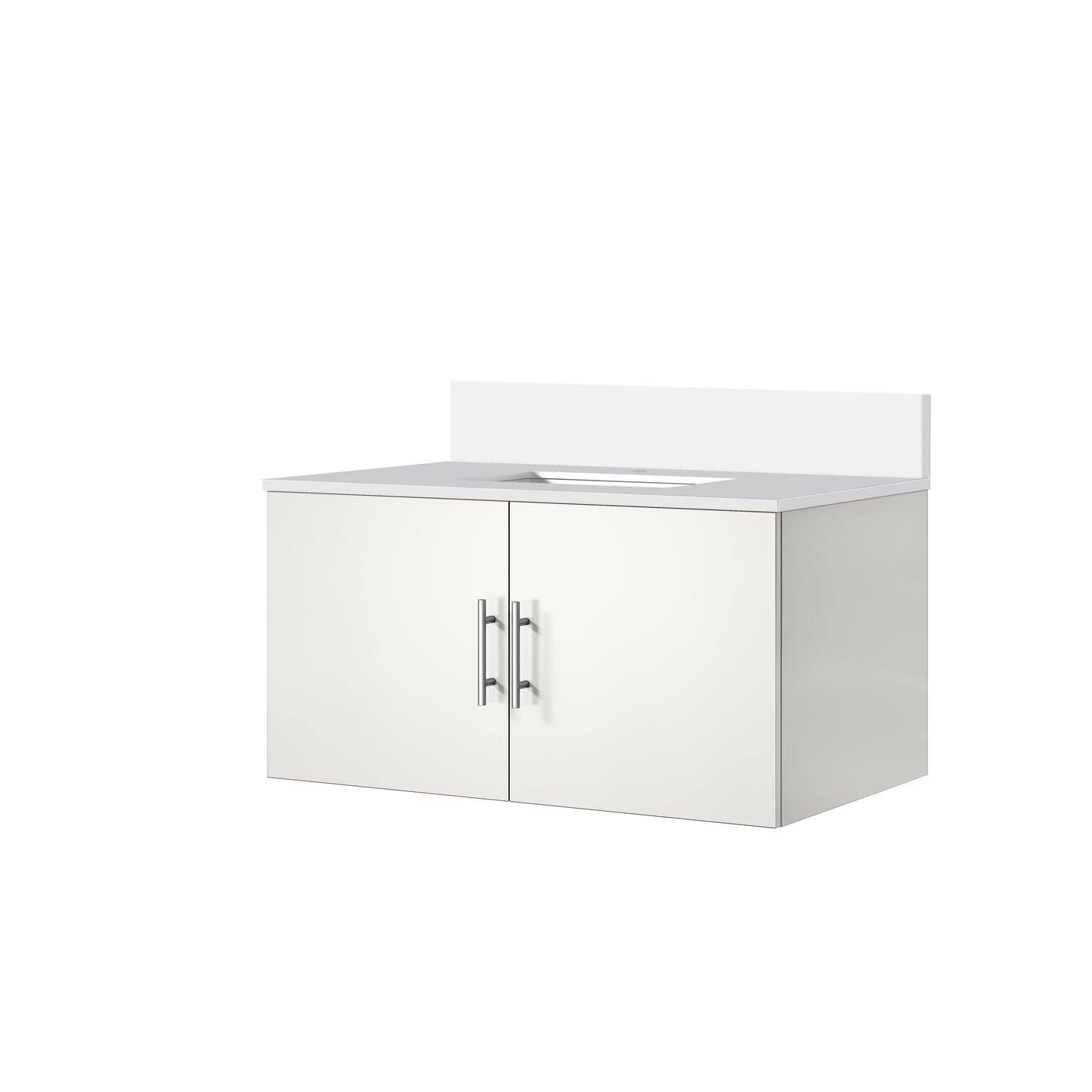 Geneva 36 in. W x 22 in. D Glossy White Bath Vanity