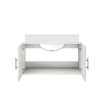 Geneva 36 in. W x 22 in. D Glossy White Bath Vanity