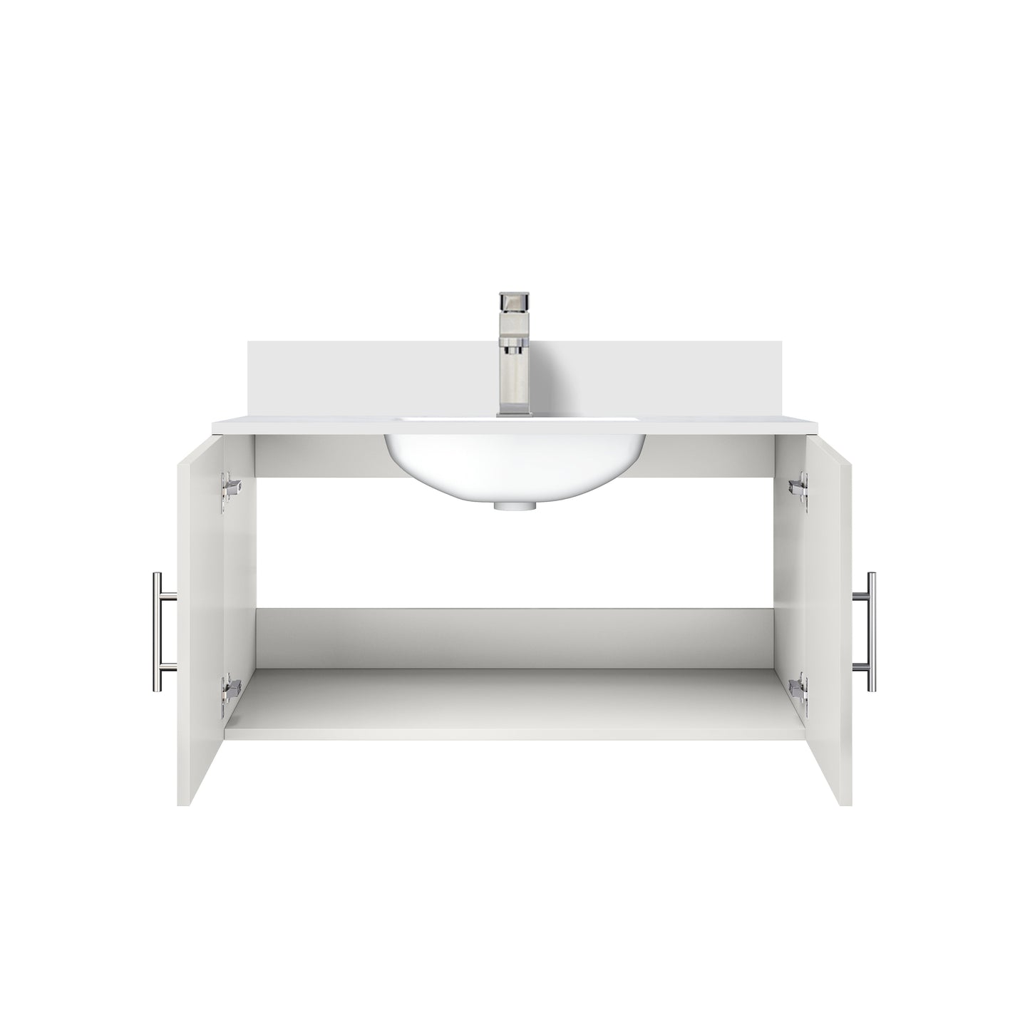 Geneva 36 in. W x 22 in. D Glossy White Bath Vanity