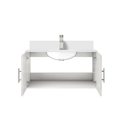 Geneva 36 in. W x 22 in. D Glossy White Bath Vanity