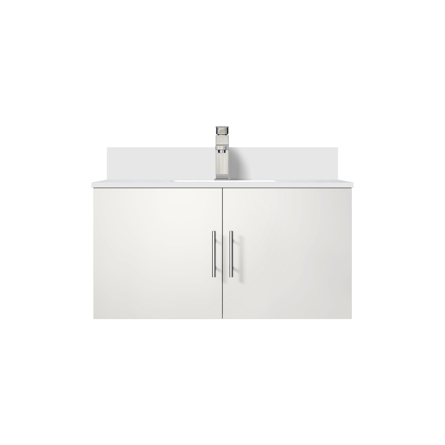 Geneva 36 in. W x 22 in. D Glossy White Bath Vanity