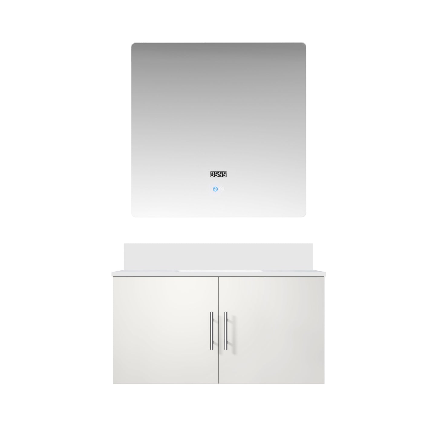 Geneva 36 in. W x 22 in. D Glossy White Bath Vanity