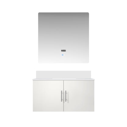Geneva 36 in. W x 22 in. D Glossy White Bath Vanity