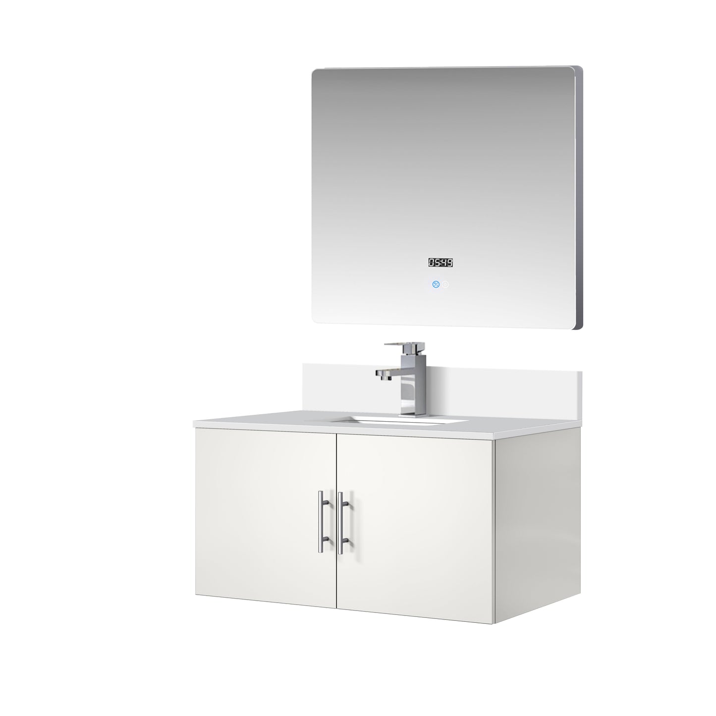 Geneva 36 in. W x 22 in. D Glossy White Bath Vanity