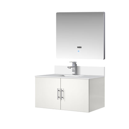 Geneva 36 in. W x 22 in. D Glossy White Bath Vanity