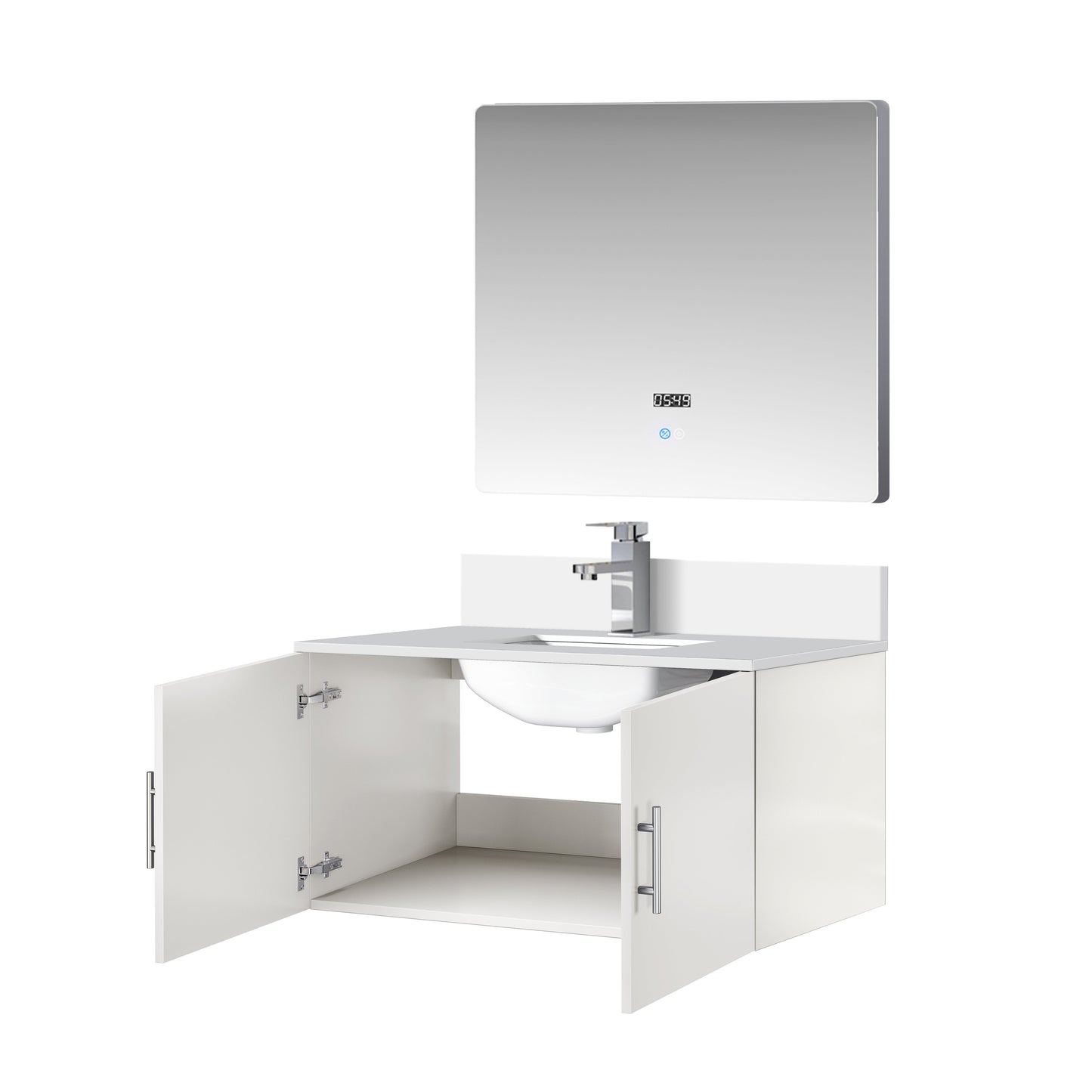 Geneva 36 in. W x 22 in. D Glossy White Bath Vanity